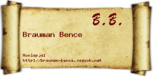 Brauman Bence névjegykártya