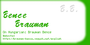 bence brauman business card